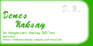 denes maksay business card